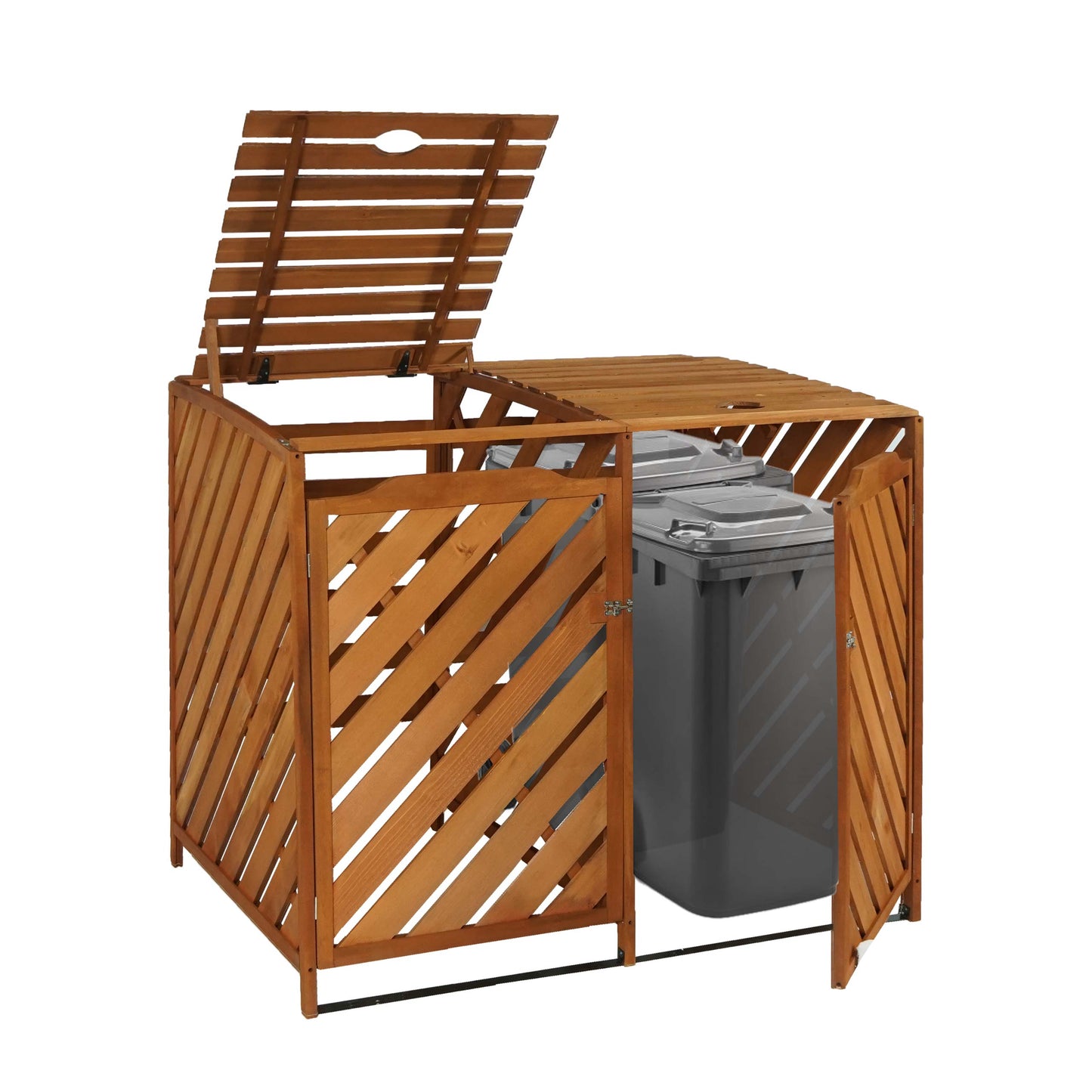 Cosmo Casa - Afvalbakbekleding - Uitbreidbaar - Hout - Bruin - 121×133×98 cm