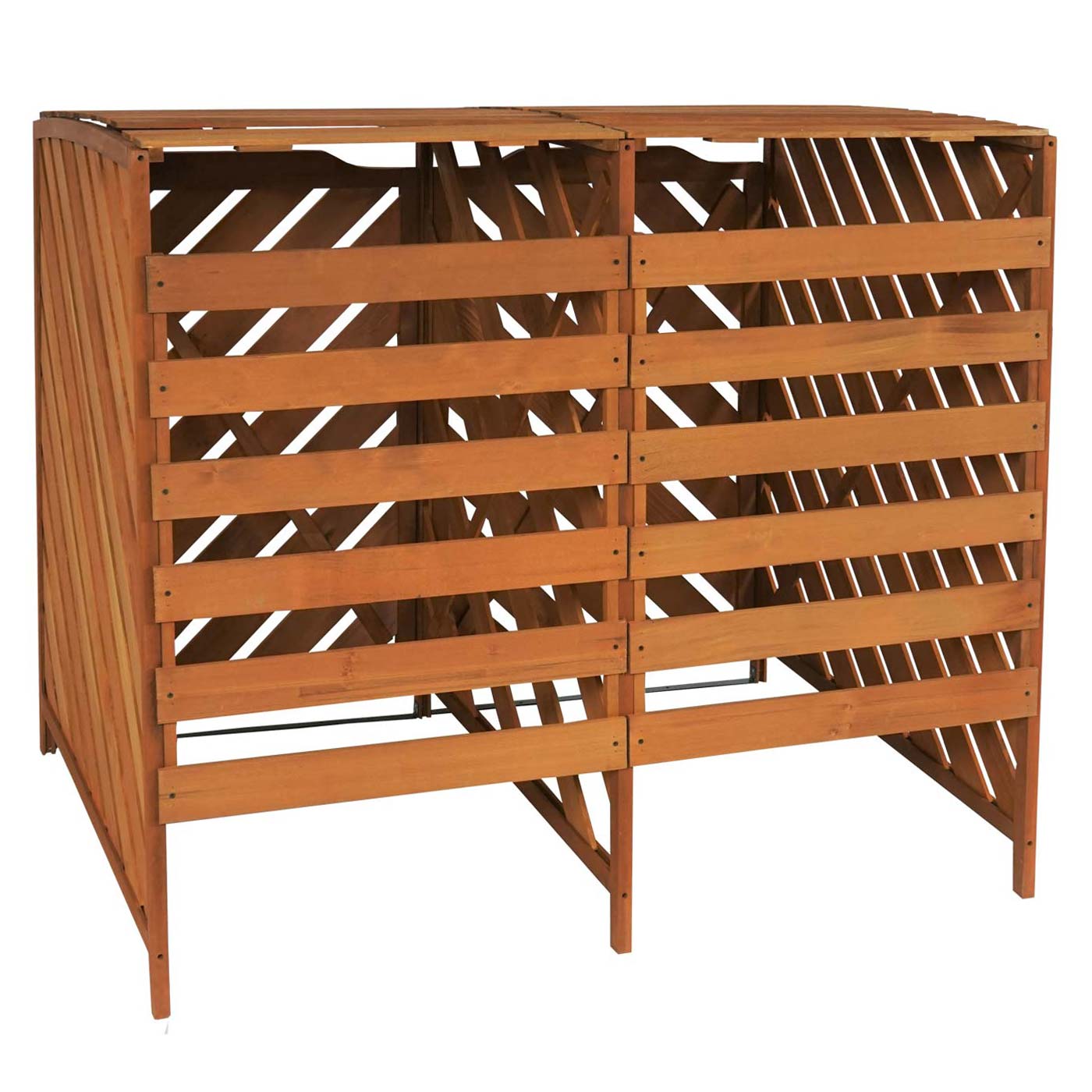 Cosmo Casa - Afvalbakbekleding - Uitbreidbaar - Hout - Bruin - 121×133×98 cm