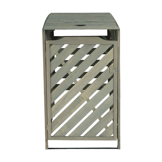 Cosmo Casa - Afvalbakverlenger - Uitbreidbaar - Hout - Grijs - 120×68×98 cm