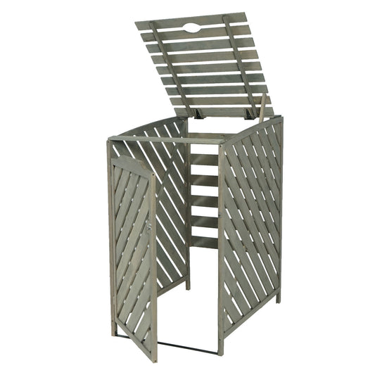 Cosmo Casa - Afvalbakverlenger - Uitbreidbaar - Hout - Grijs - 120×68×98 cm