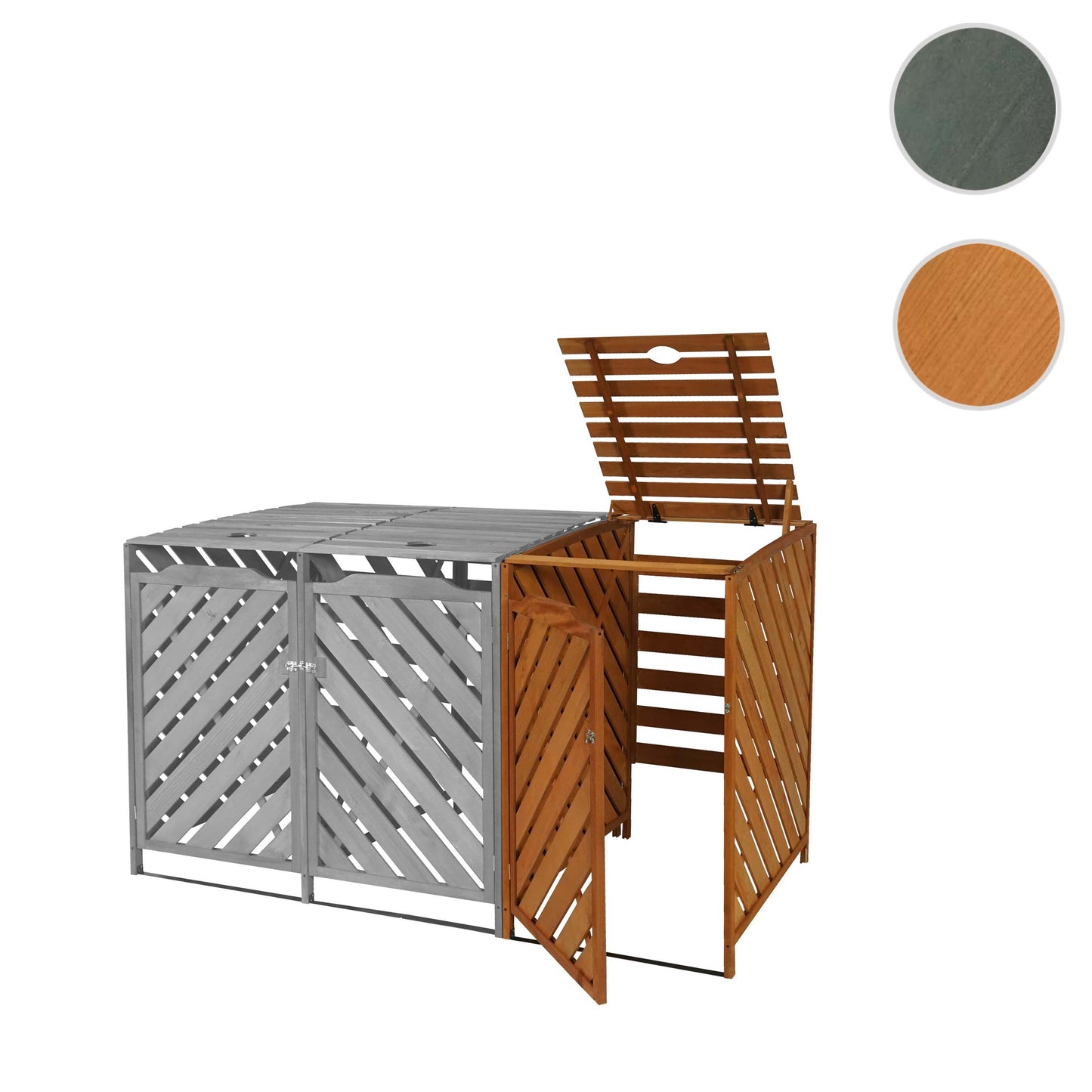 Cosmo Casa - Afvalbakverlenger - Uitbreidbaar - Hout - Bruin - 120×68×98 cm