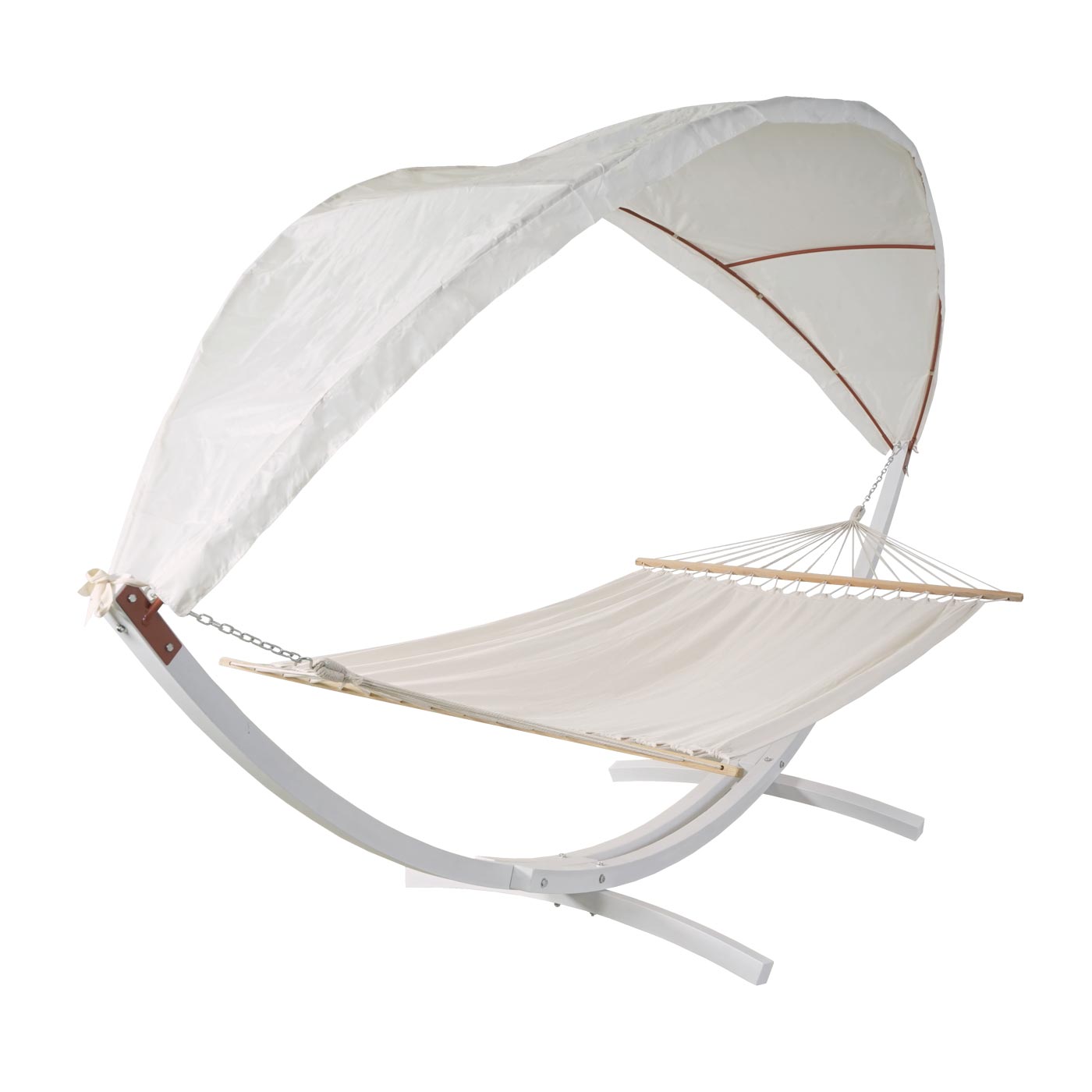 Cosmo Casa - Hangmat - Hangend - Textiel & Hout - Wit - 420 cm