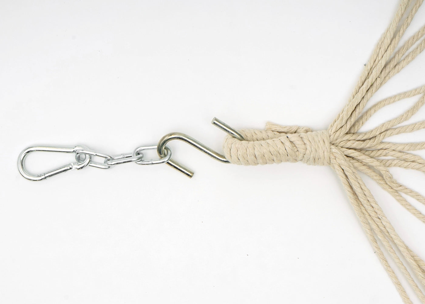 Cosmo Casa - Hangmat - Hangend - Textiel & Hout - Bruin & Grijs - 420 cm