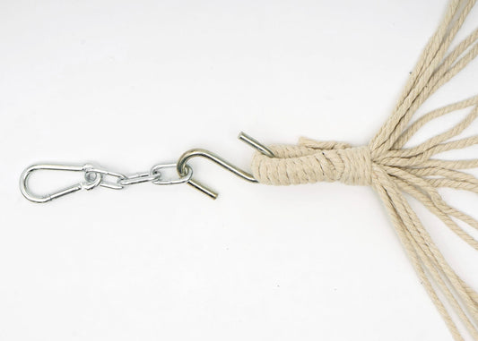 Cosmo Casa - Hangmat - Hangend - Textiel & Hout - Bruin & Grijs - 420 cm