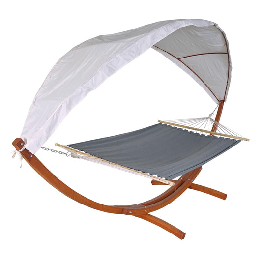 Cosmo Casa - Hangmat - Hangend - Textiel & Hout - Bruin & Grijs - 420 cm