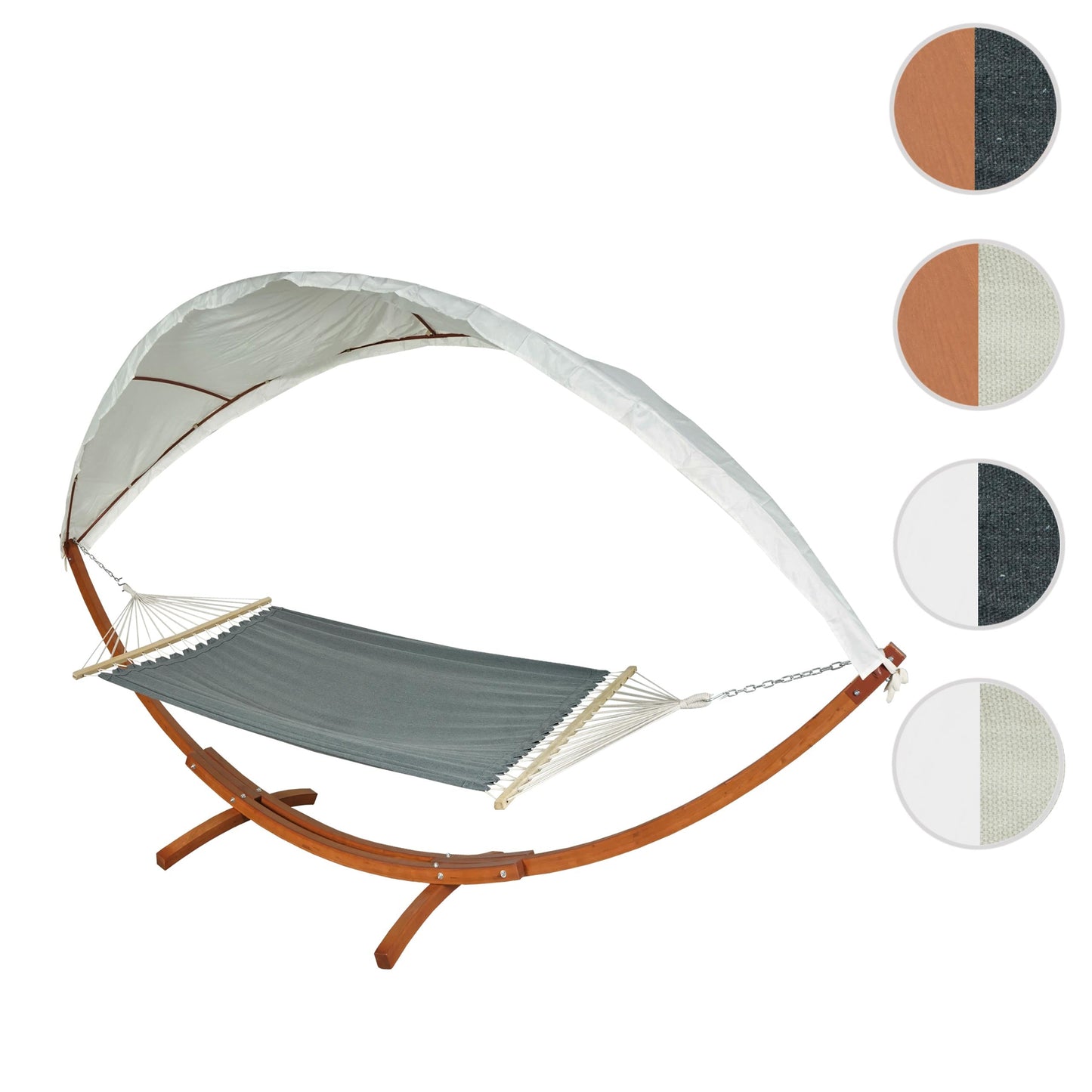 Cosmo Casa - Hangmat - Hangend - Textiel & Hout - Bruin & Grijs - 420 cm