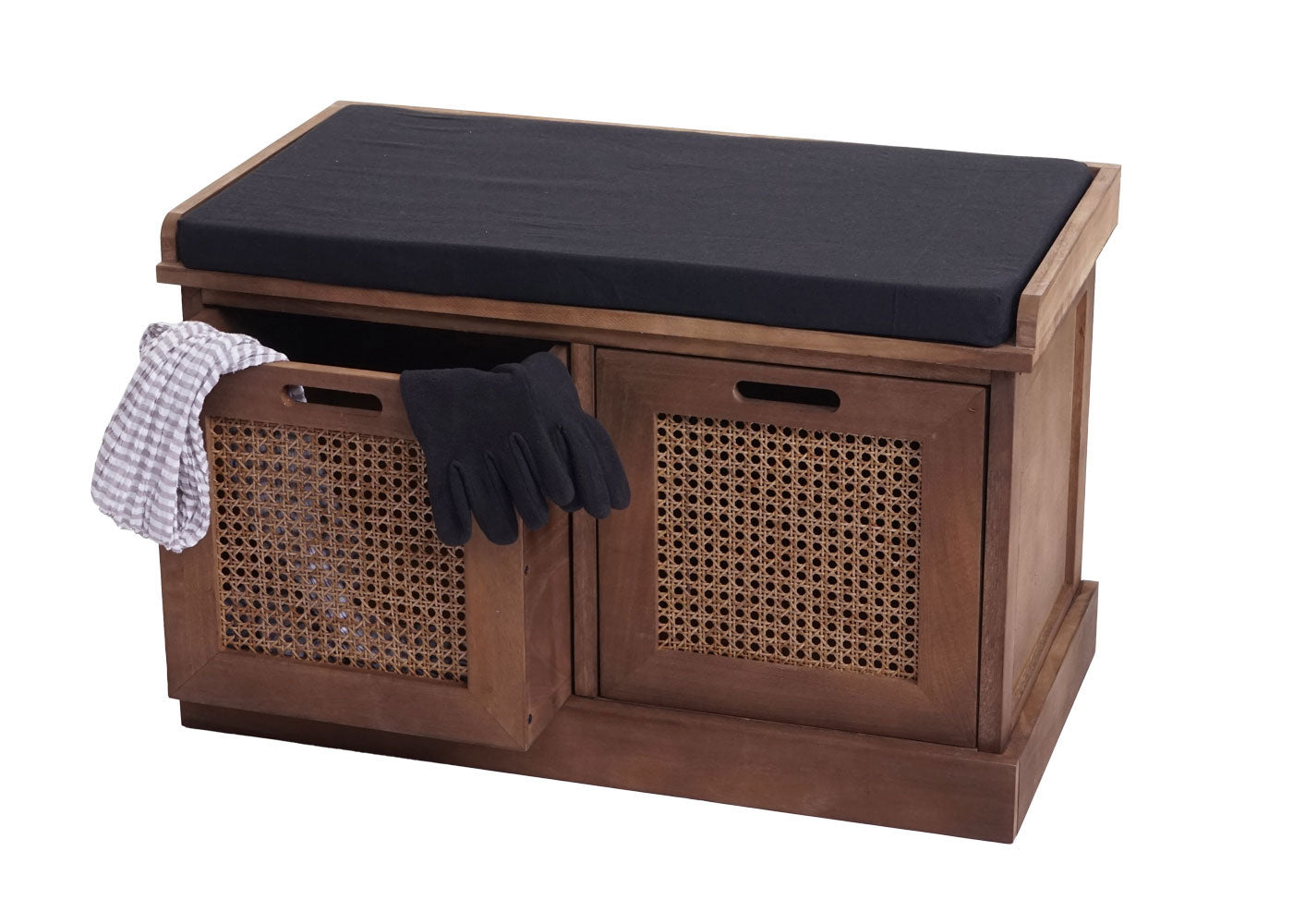 Cosmo Casa - Garderobebank - Opbergruimte - Textiel - Bruin - 47×75×40 cm