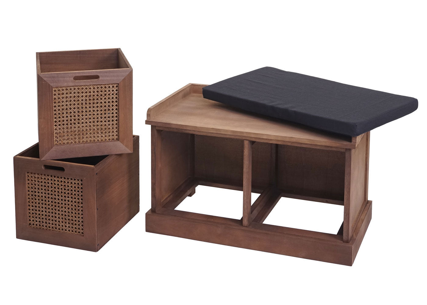 Cosmo Casa - Garderobebank - Opbergruimte - Textiel - Bruin - 47×75×40 cm