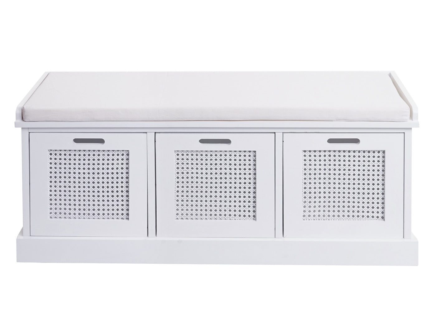 Cosmo Casa - Garderobebank - Opbergruimte - Textiel - Crème-wit - 47×110×40 cm