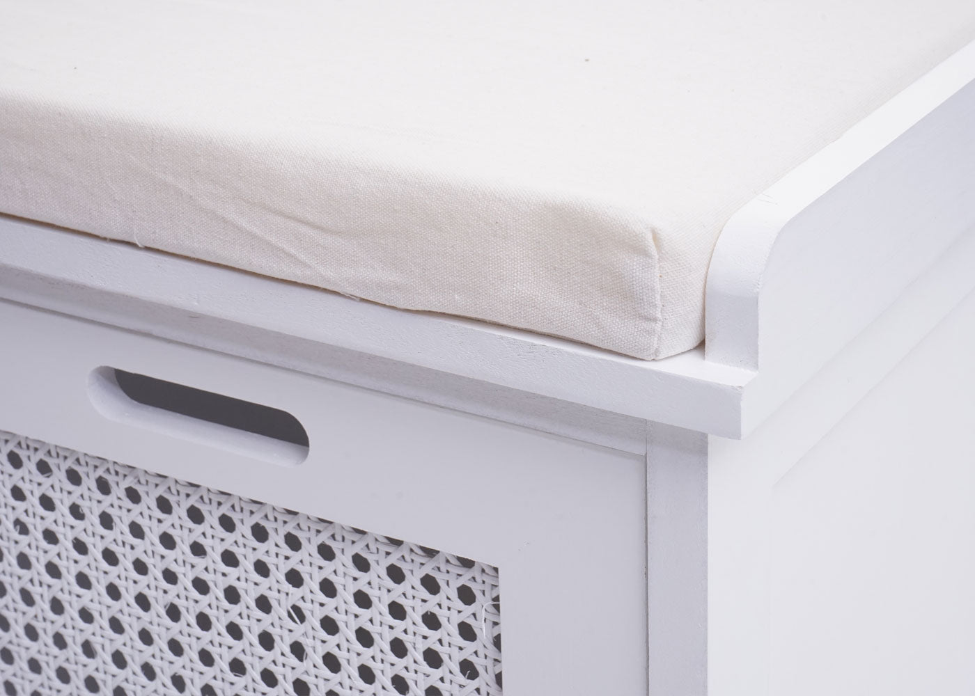 Cosmo Casa - Garderobebank - Opbergruimte - Textiel - Crème-wit - 47×110×40 cm