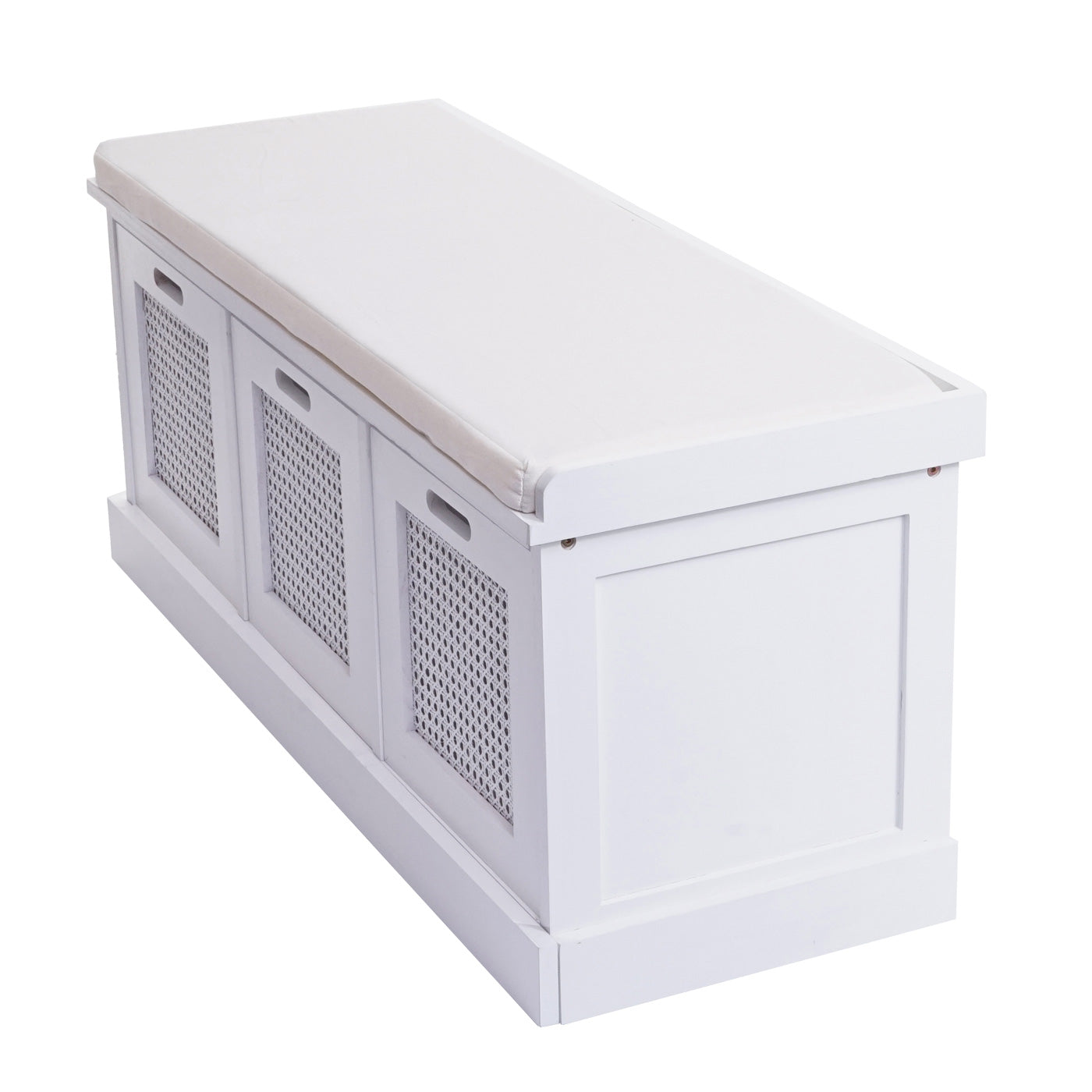 Cosmo Casa - Garderobebank - Opbergruimte - Textiel - Crème-wit - 47×110×40 cm