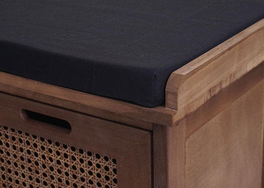 Cosmo Casa - Garderobebank - Opbergruimte - Textiel - Bruin - 47×110×40 cm