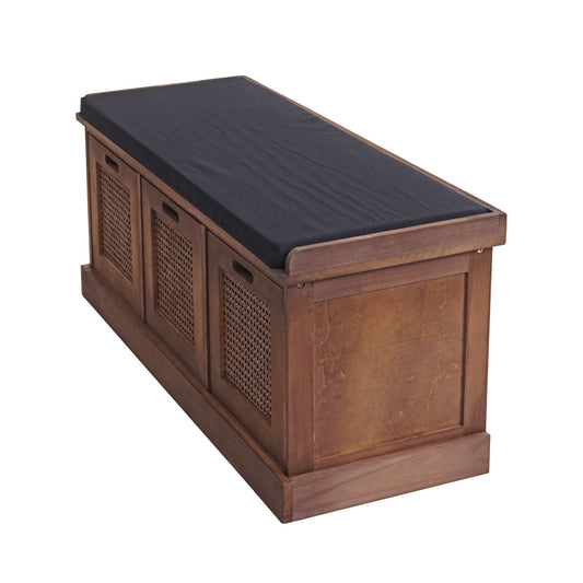 Cosmo Casa - Garderobebank - Opbergruimte - Textiel - Bruin - 47×110×40 cm