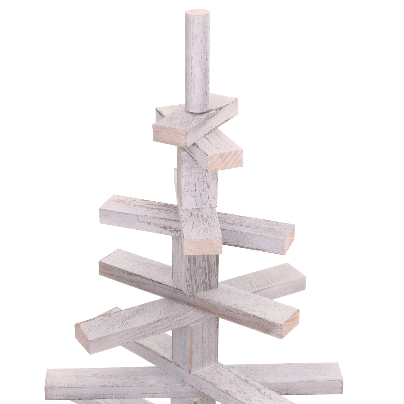 Cosmo Casa - Decoratieve Kerstboom - 3D Ontwerp - Shabby Dennenhout - Verstelbaar - 130x82x82cm - Wit