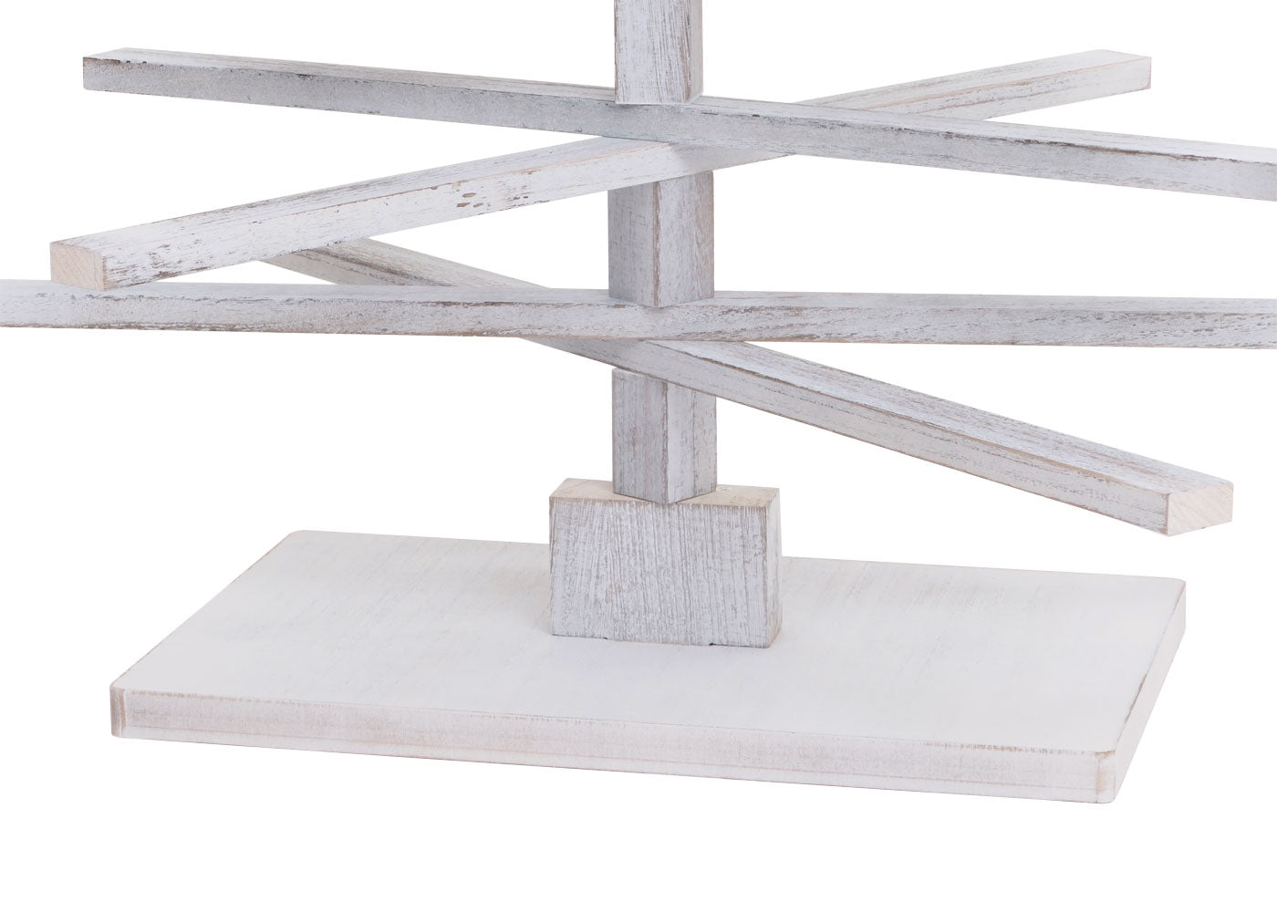 Cosmo Casa - Decoratieve Kerstboom - 3D Ontwerp - Shabby Dennenhout - Verstelbaar - 130x82x82cm - Wit