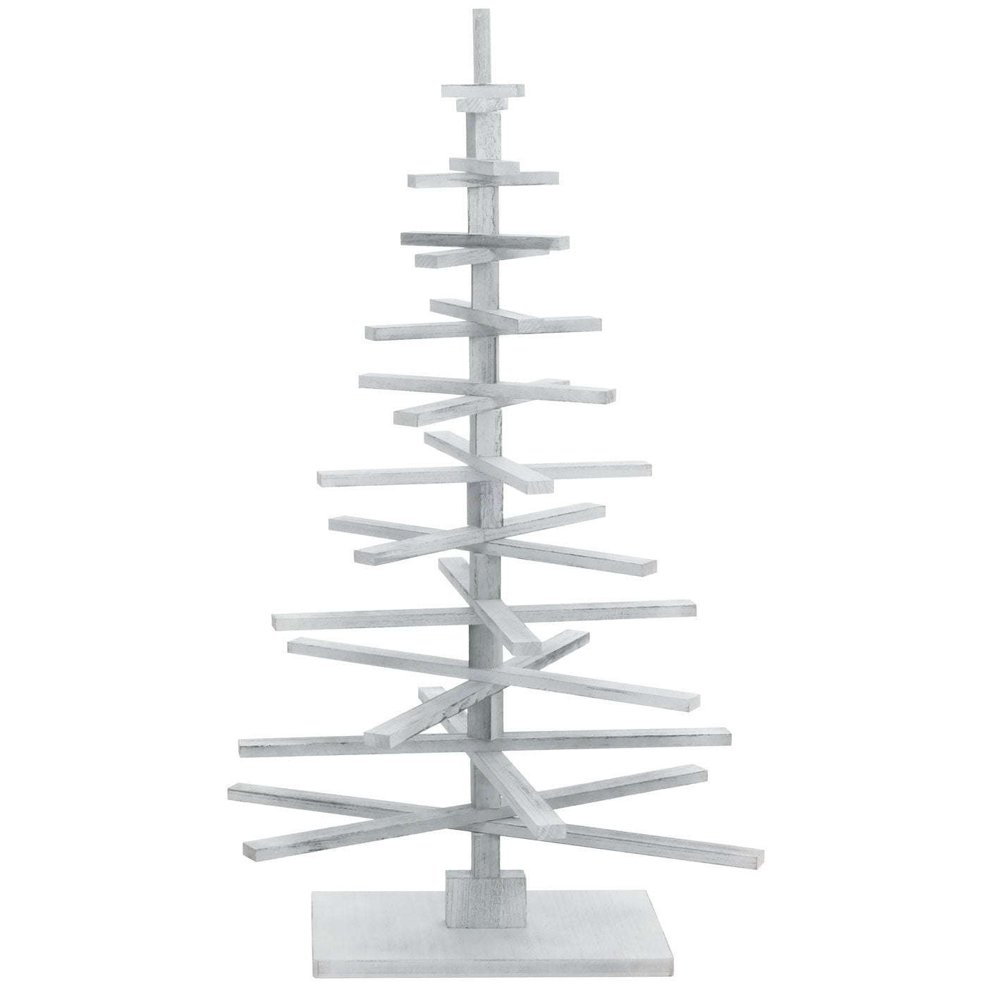 Cosmo Casa - Decoratieve Kerstboom - 3D Ontwerp - Shabby Dennenhout - Verstelbaar - 130x82x82cm - Wit