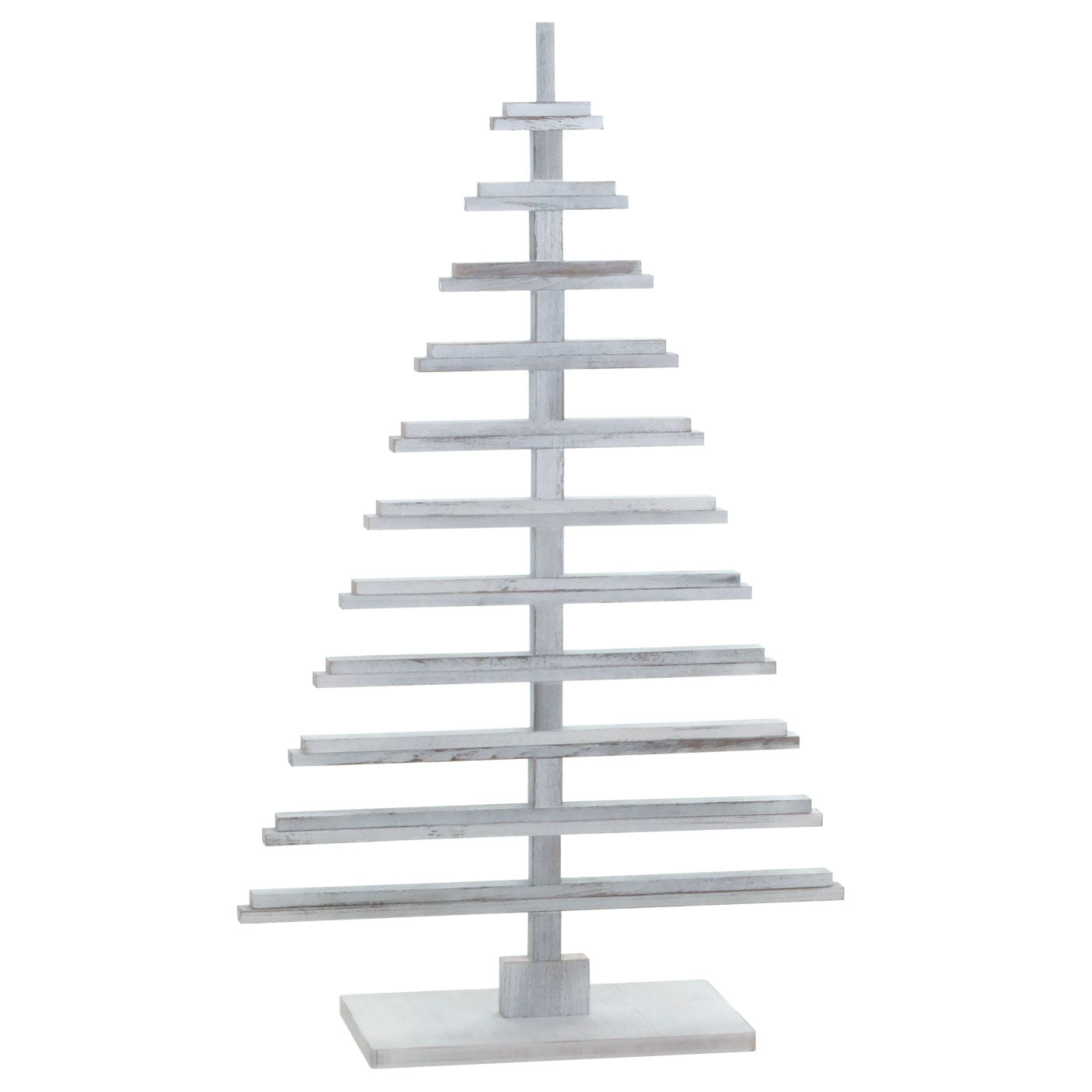 Cosmo Casa - Decoratieve Kerstboom - 3D Ontwerp - Shabby Dennenhout - Verstelbaar - 130x82x82cm - Wit