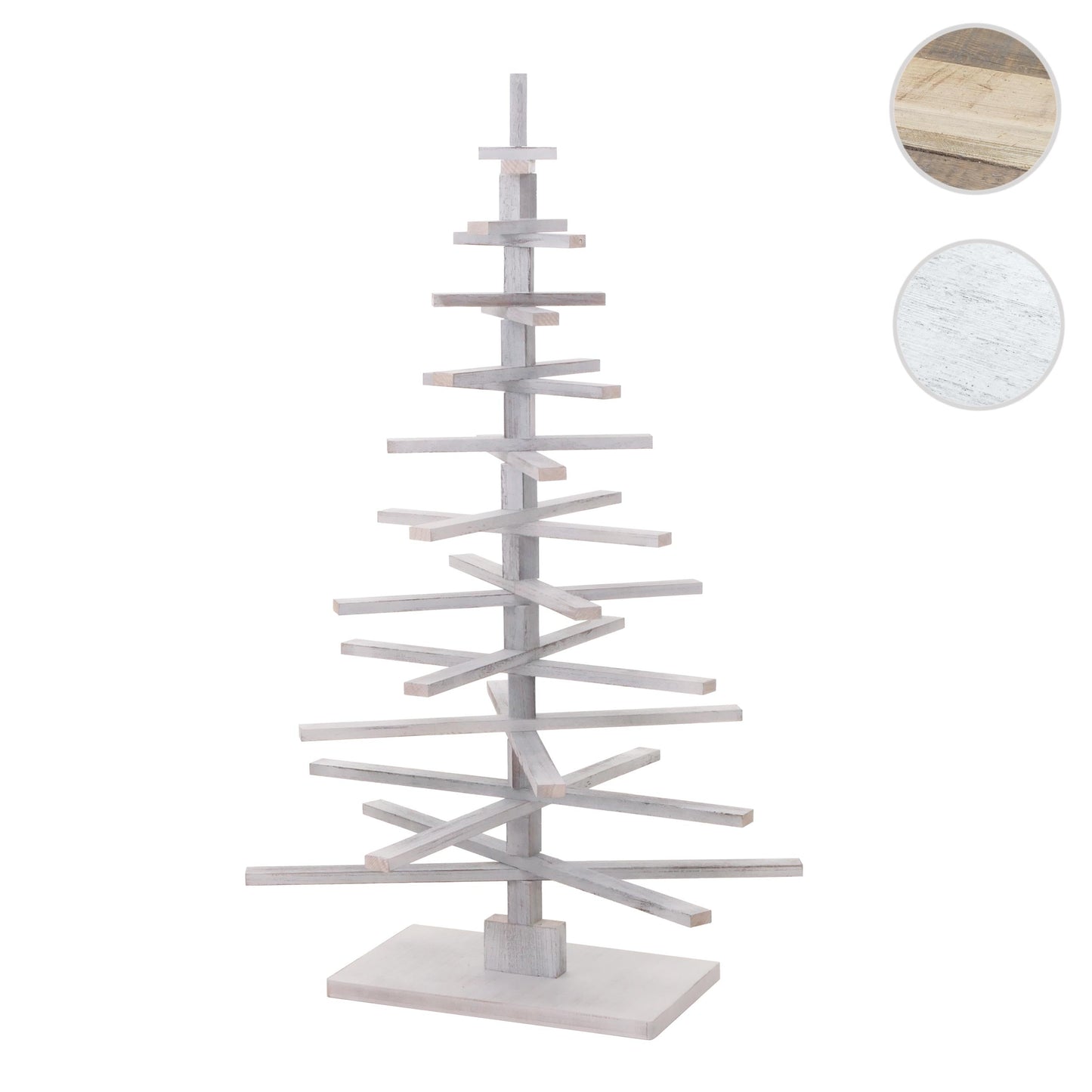 Cosmo Casa - Decoratieve Kerstboom - 3D Ontwerp - Shabby Dennenhout - Verstelbaar - 130x82x82cm - Wit