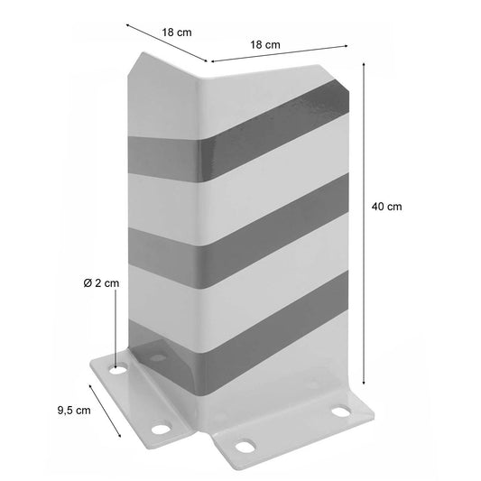 Cosmo Casa - Stootbescherming - L-vorm - Metaal - Geel-zwart - 40×18 cm