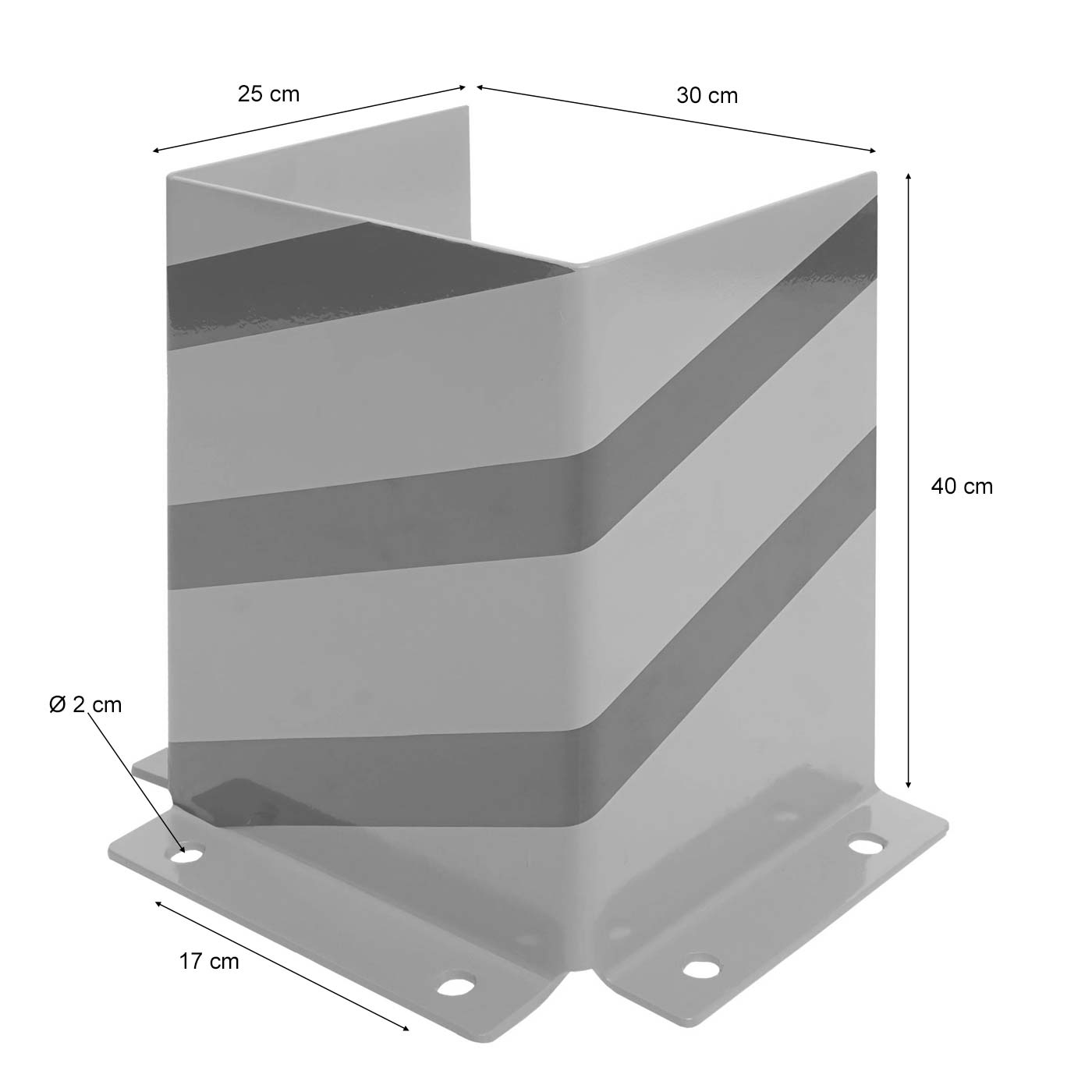 Cosmo Casa - Stootbescherming - U-vorm - Metaal - Geel-zwart - 40×30×25 cm