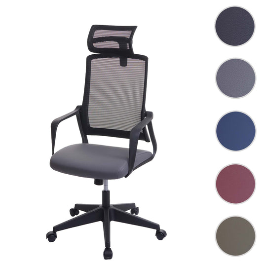 Cosmo Casa - Bureaustoel - Ergonomisch - Kunstleer - Grijs