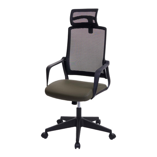 Cosmo Casa - Bureaustoel - Ergonomisch - Kunstleer - Olijfgroen