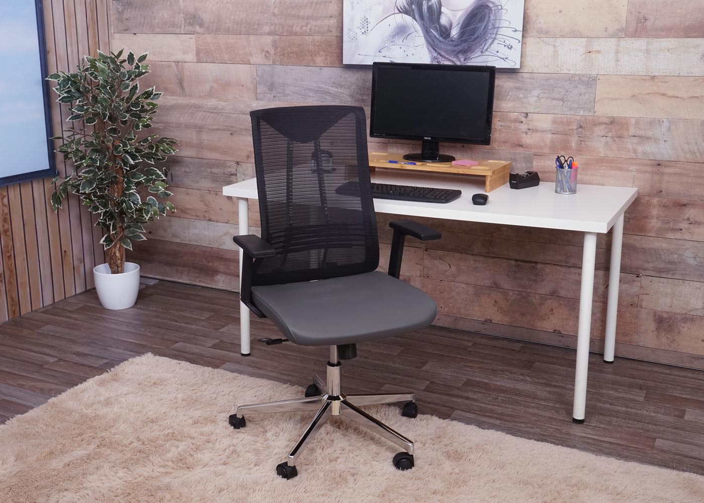 Cosmo Casa - Bureaustoel - Ergonomisch - Kunstleer - Zwart