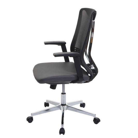 Cosmo Casa - Bureaustoel - Ergonomisch - Kunstleer - Grijs