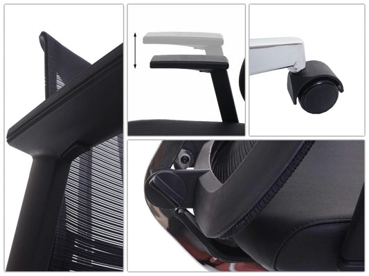 Cosmo Casa - Bureaustoel - Ergonomisch - Kunstleer - Bordeauxrood