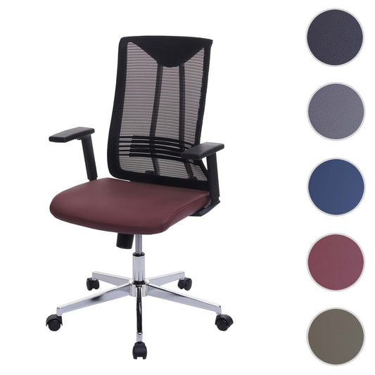 Cosmo Casa - Bureaustoel - Ergonomisch - Kunstleer - Bordeauxrood