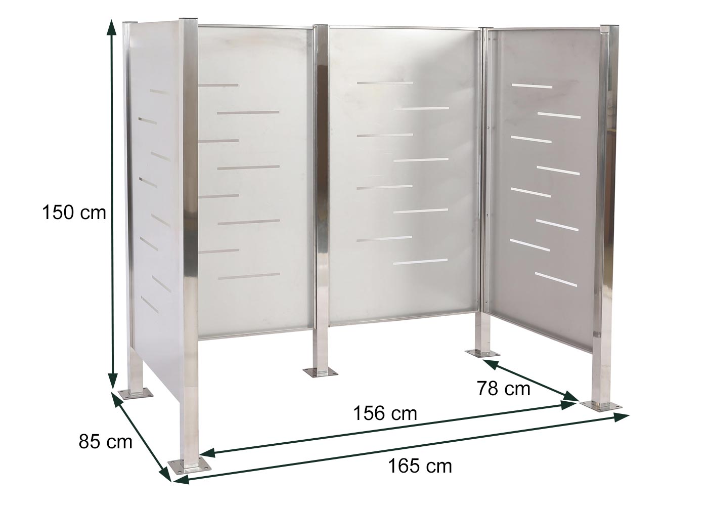 Cosmo Casa - Vuilnisbakopslag - Frame - Metaal - Antraciet - 150×165×85 cm