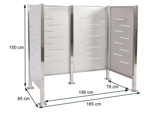 Cosmo Casa - Vuilnisbakopslag - Frame - Metaal - Antraciet - 150×165×85 cm
