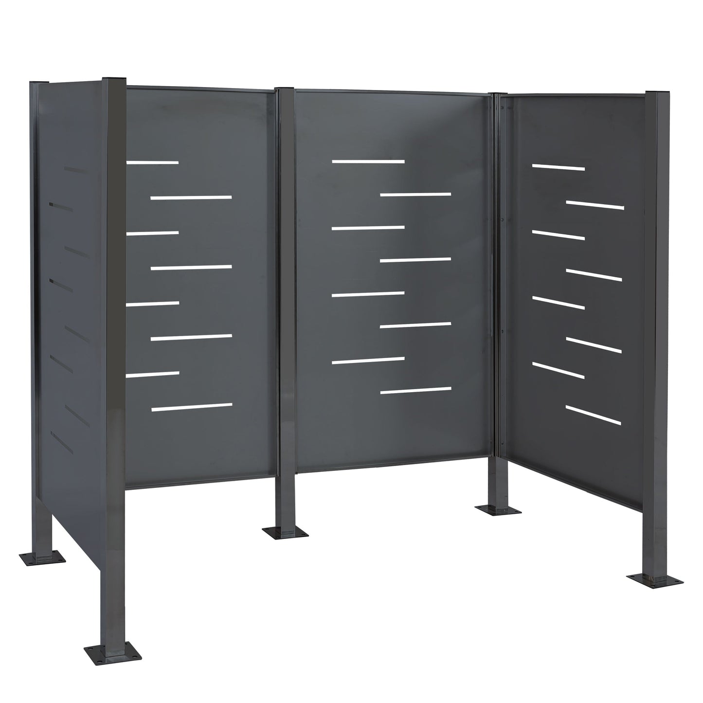 Cosmo Casa - Vuilnisbakopslag - Frame - Metaal - Antraciet - 150×165×85 cm