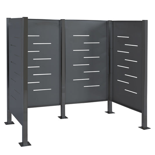 Cosmo Casa - Vuilnisbakopslag - Frame - Metaal - Antraciet - 150×165×85 cm