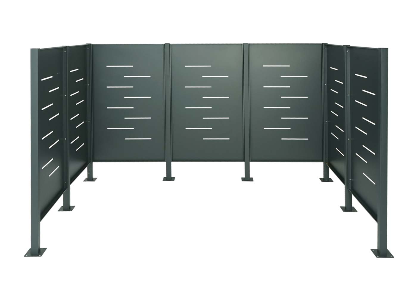 Cosmo Casa - Vuilnisbakhek - Opslag - Metaal - Antraciet - 150×243×163 cm