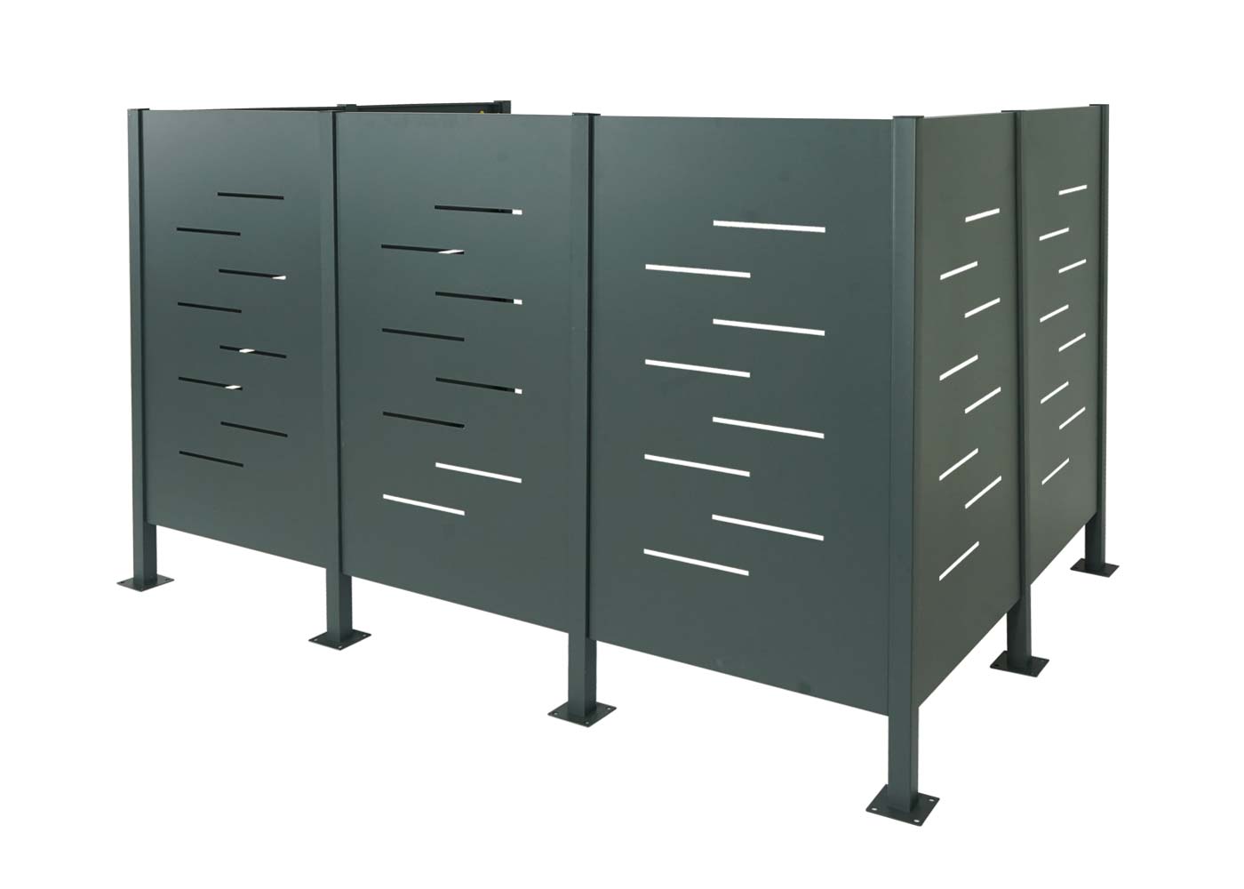 Cosmo Casa - Vuilnisbakhek - Opslag - Metaal - Antraciet - 150×243×163 cm