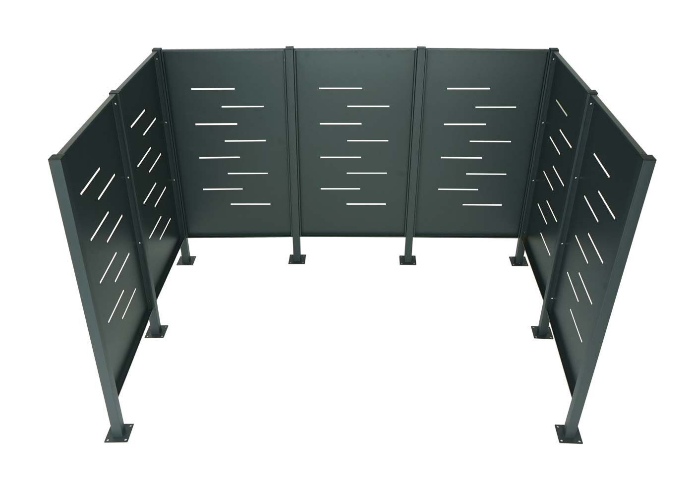 Cosmo Casa - Vuilnisbakhek - Opslag - Metaal - Antraciet - 150×243×163 cm