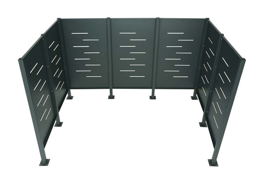 Cosmo Casa - Vuilnisbakhek - Opslag - Metaal - Antraciet - 150×243×163 cm