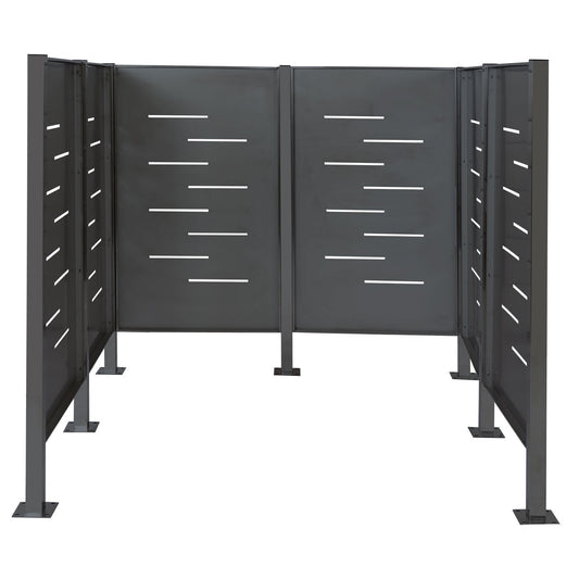 Cosmo Casa - Vuilnisbakopslag - Frame - Metaal - Antraciet - 151×165×165 cm