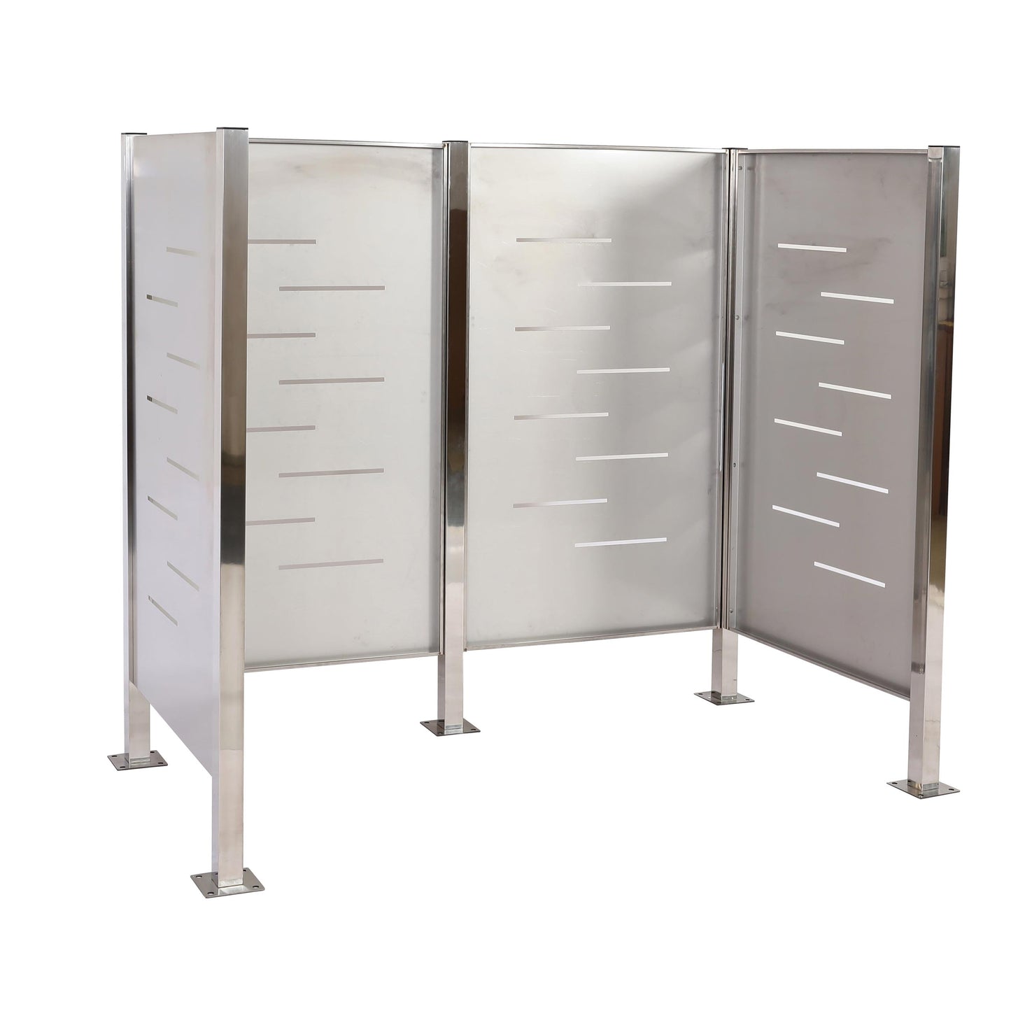 Cosmo Casa - Vuilnisbakhek - Vuilnisopslag - Metaal - RVS - 150x165x85cm