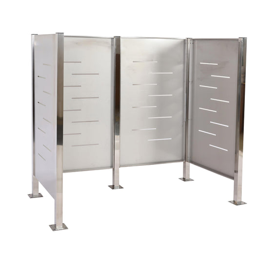 Cosmo Casa - Vuilnisbakhek - Vuilnisopslag - Metaal - RVS - 150x165x85cm