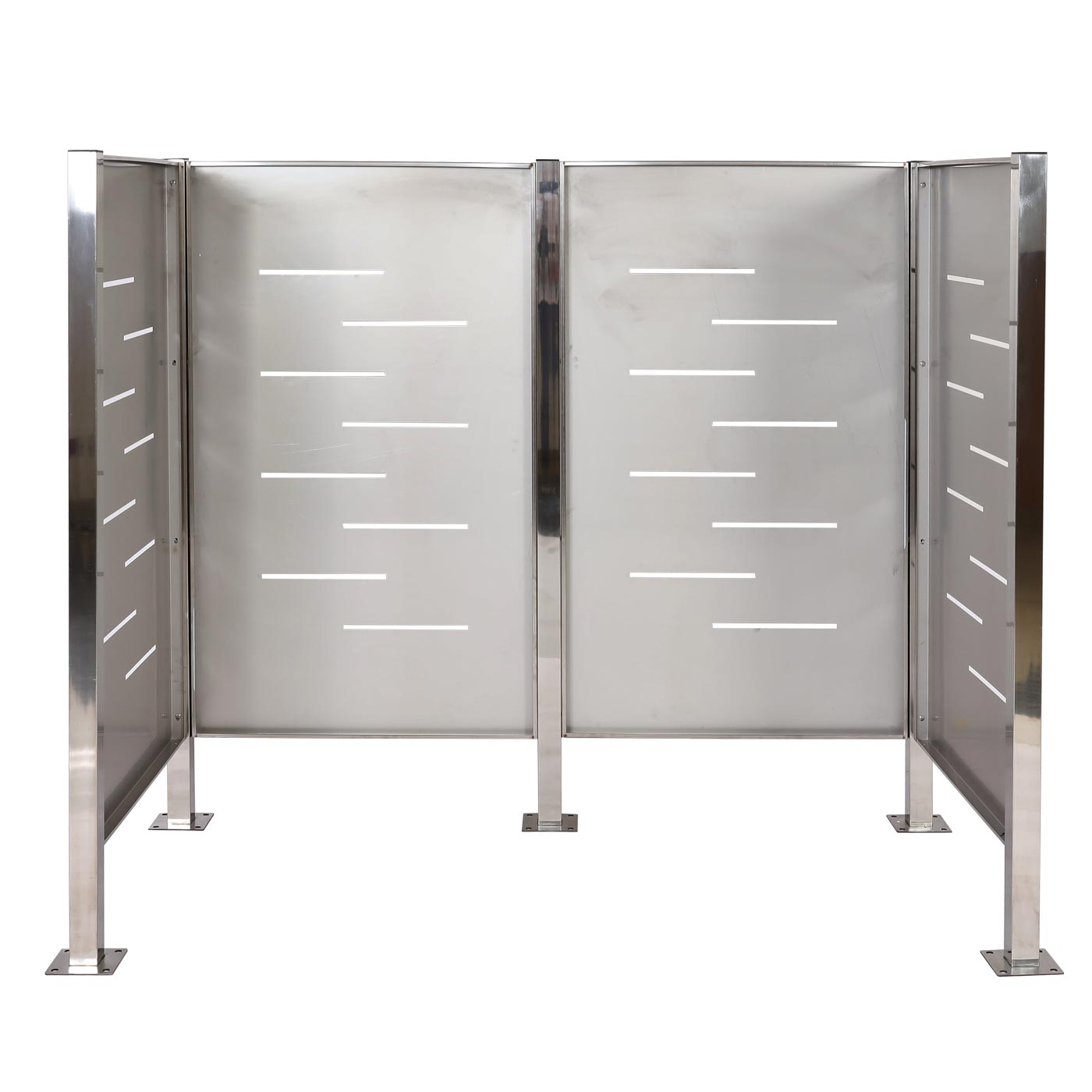 Cosmo Casa - Vuilnisbakhek - Vuilnisopslag - Metaal - RVS - 150x165x85cm