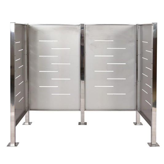 Cosmo Casa - Vuilnisbakhek - Vuilnisopslag - Metaal - RVS - 150x165x85cm