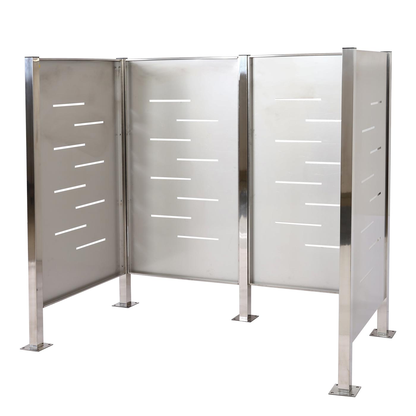 Cosmo Casa - Vuilnisbakhek - Vuilnisopslag - Metaal - RVS - 150x165x85cm