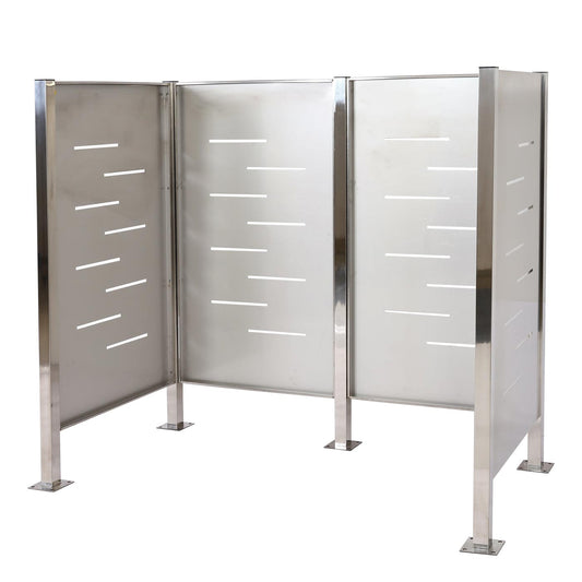 Cosmo Casa - Vuilnisbakhek - Vuilnisopslag - Metaal - RVS - 150x165x85cm