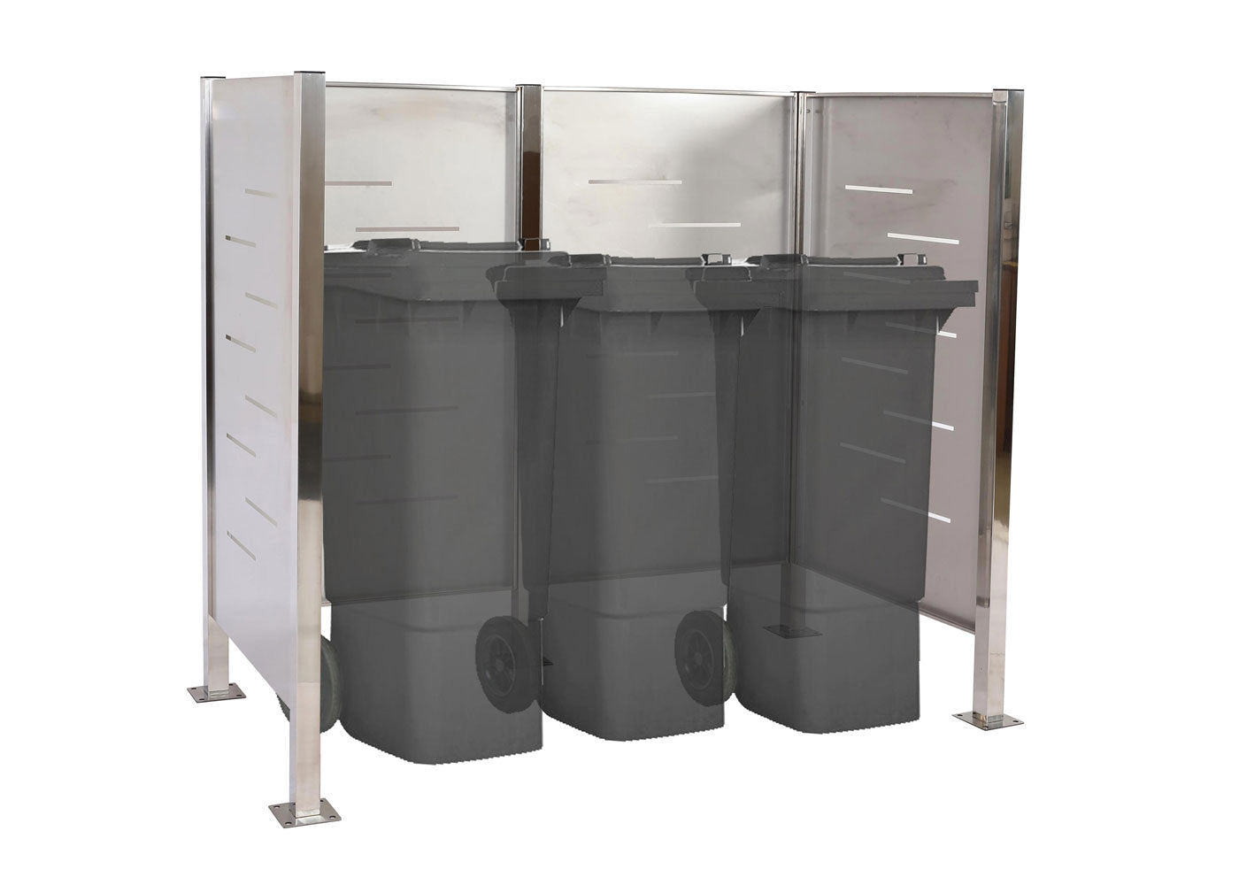 Cosmo Casa - Vuilnisbakhek - Vuilnisopslag - Metaal - RVS - 150x165x85cm