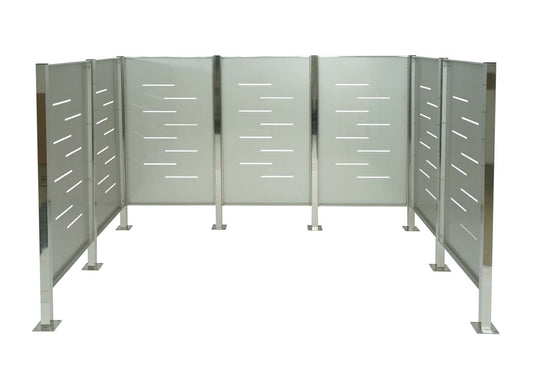 Cosmo Casa - Vuilnisbakhek - Opslag - Metaal - Antraciet - 151×326×166 cm