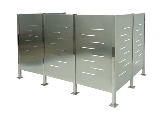 Cosmo Casa - Vuilnisbakhek - Opslag - Metaal - Antraciet - 151×326×166 cm