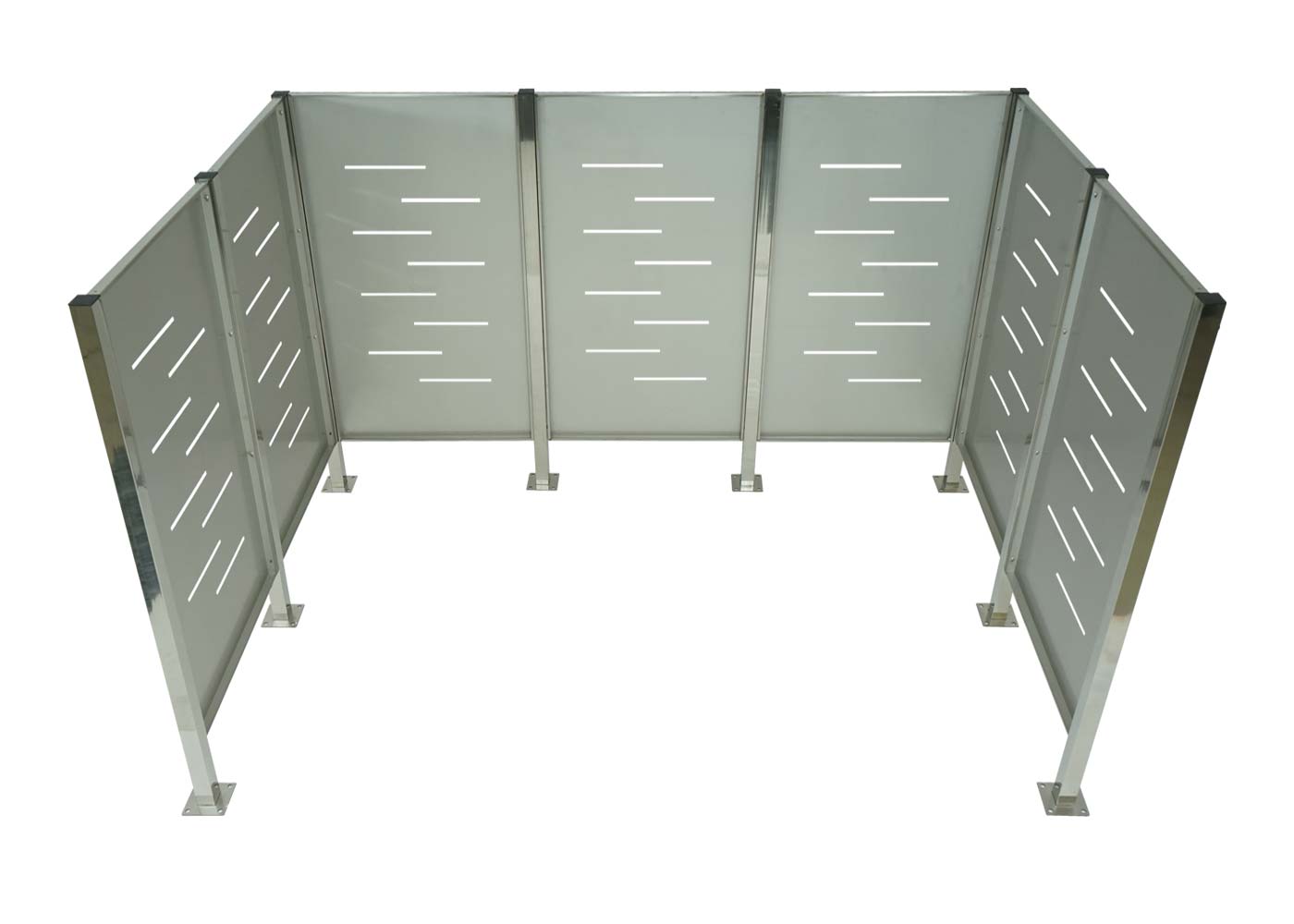 Cosmo Casa - Vuilnisbakhek - Opslag - Metaal - Antraciet - 151×326×166 cm