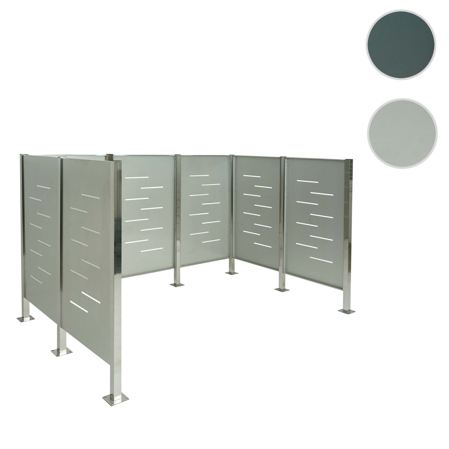 Cosmo Casa - Vuilnisbakhek - Opslag - Metaal - Antraciet - 151×326×166 cm